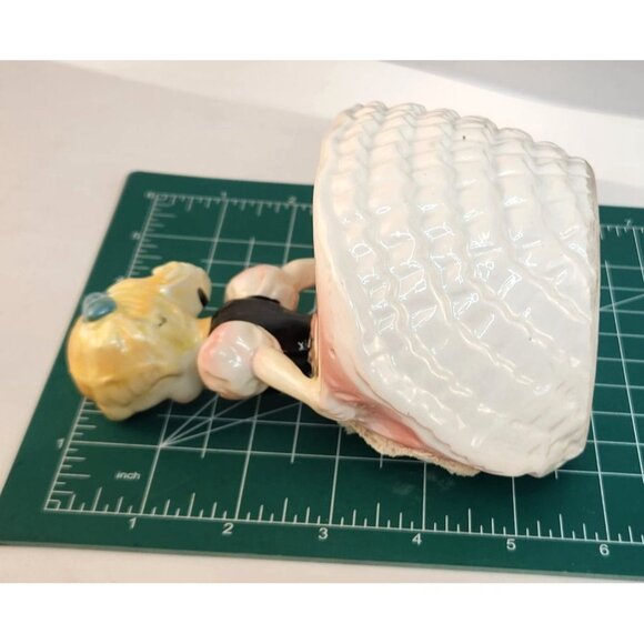 Ruebens Originals Ceramic Planter Pink Gown Blonde Girl Figurine Vintage 526 Lab - Picture 3 of 11